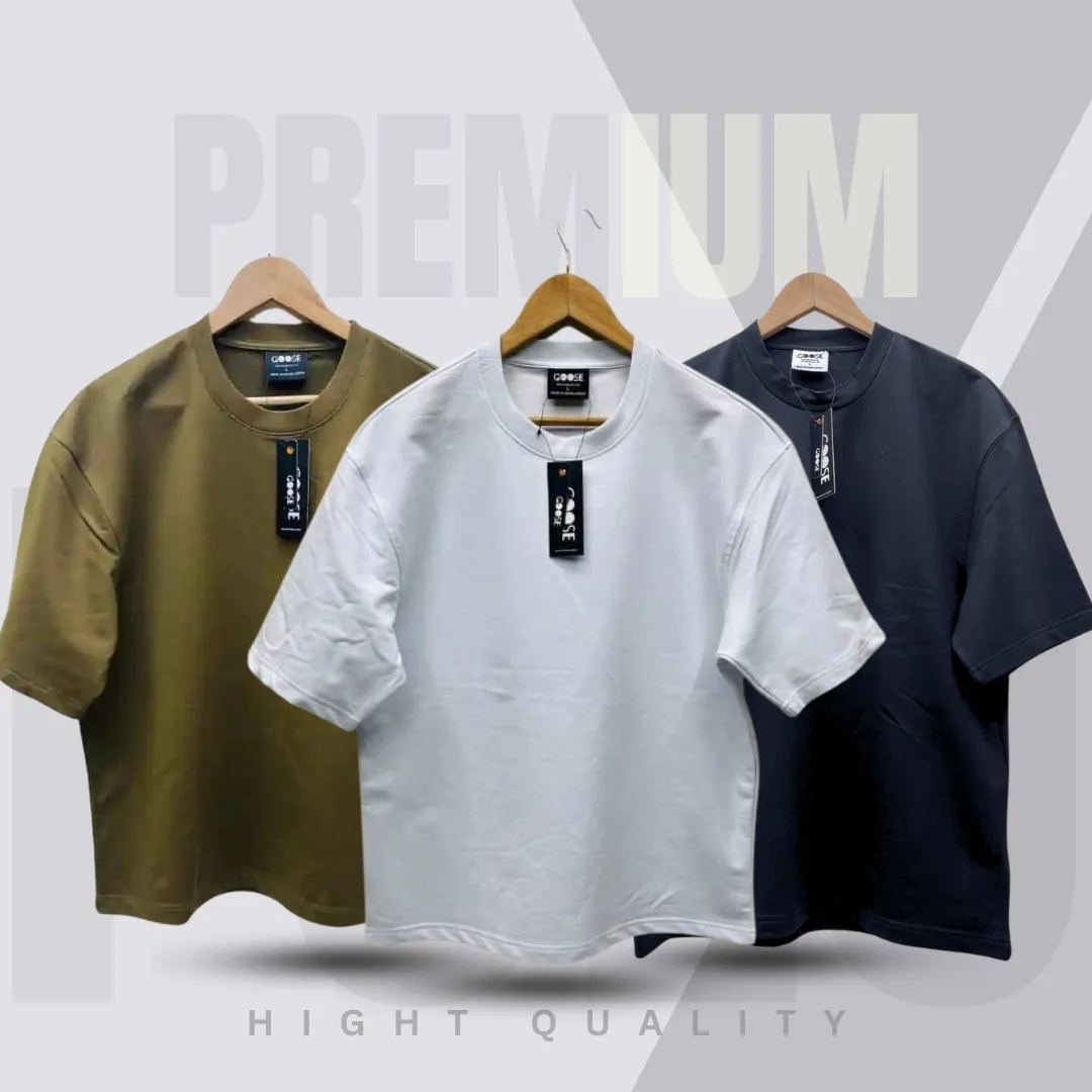 3 Pieces Premium Drop Shoulder Olive & white & black