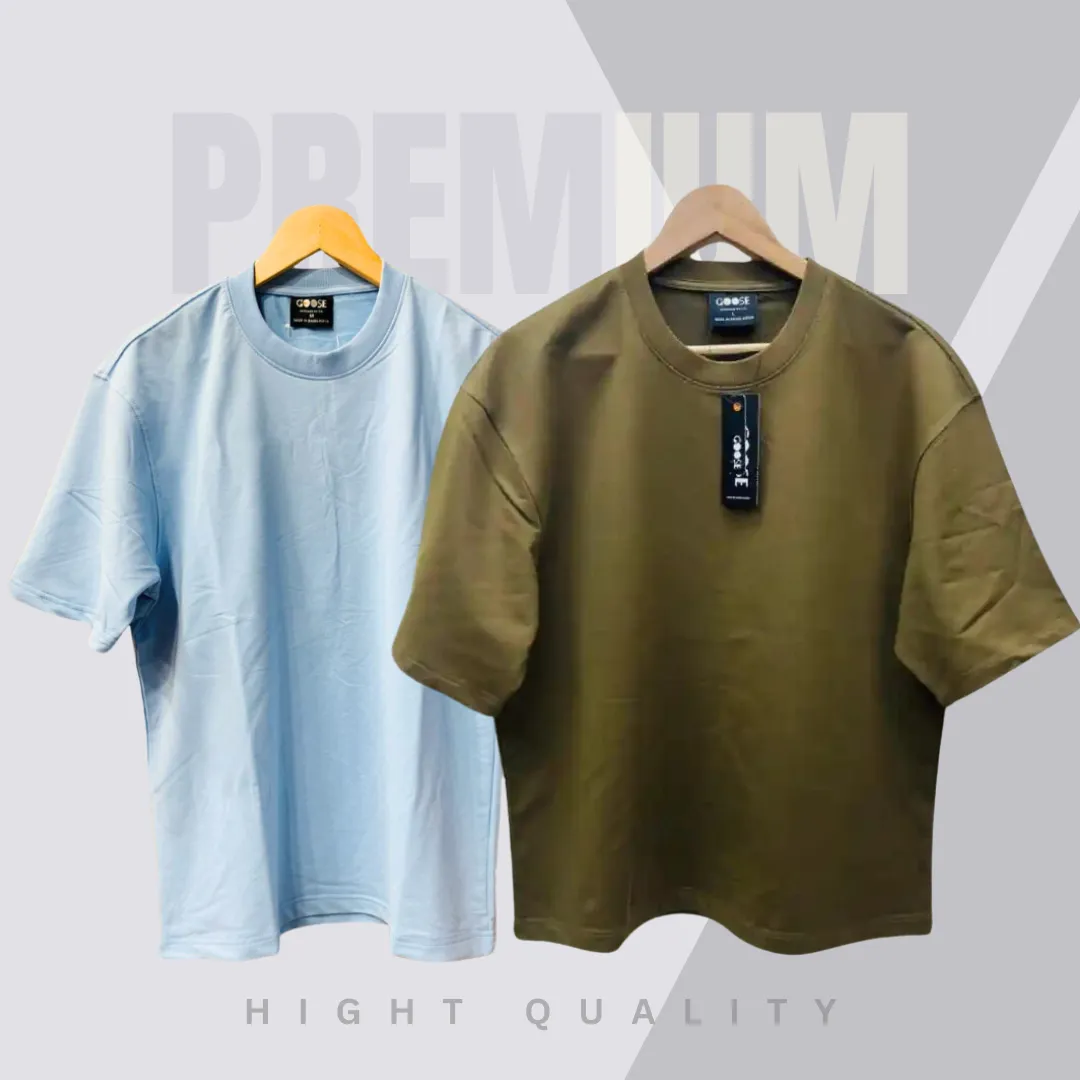 2 Pieces Premium Drop Shoulder sky & olive